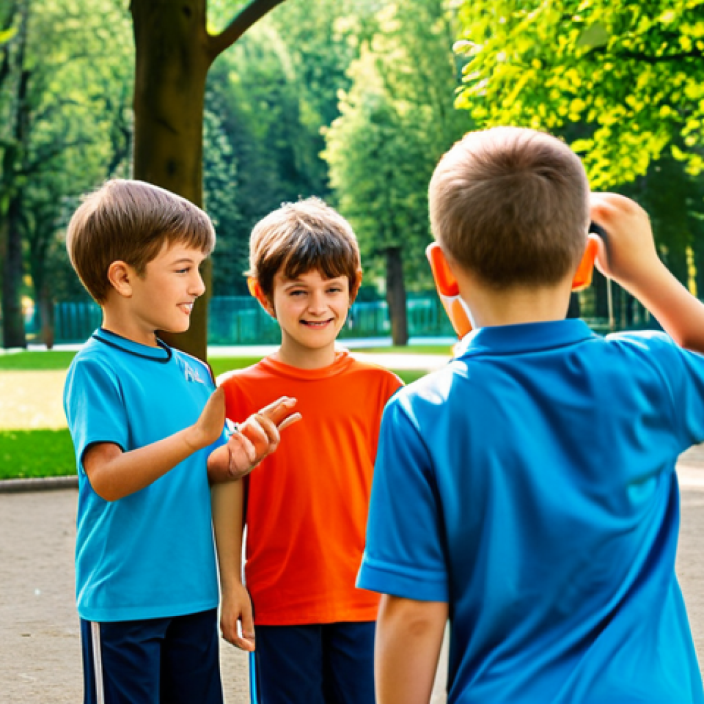 **

A group of fully clothed children playing various sports in a sunny park, appropriate attire, safe for work, family-friendly scene, showing teamwork and healthy activity, perfect anatomy, natural proportions, professional photography, vibrant colors, well-formed hands, proper finger count, natural body proportions.

**