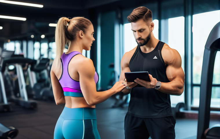 생활체육지도사와 고객 상담 사례 - **Prompt for Connection and Understanding:**
    "A bright, naturally lit modern fitness consultatio...